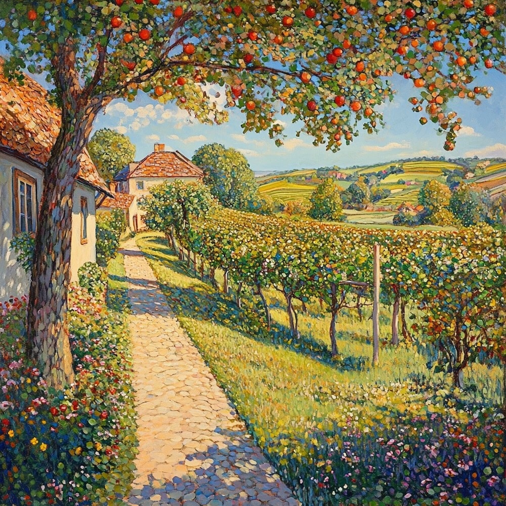 Peinture de Vigne, art mural décoration nature