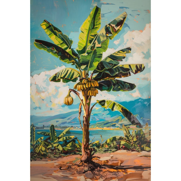 Peinture Bananier, art mural décoration nature