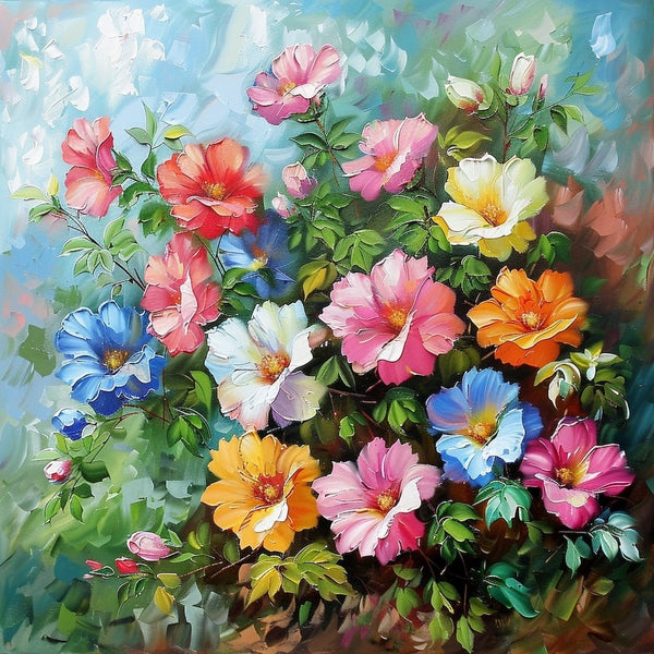 Peinture De Bouquet De Fleurs Au Couteau