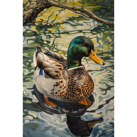 Peinture Canard Colvert, art mural décoration nature, vue 2