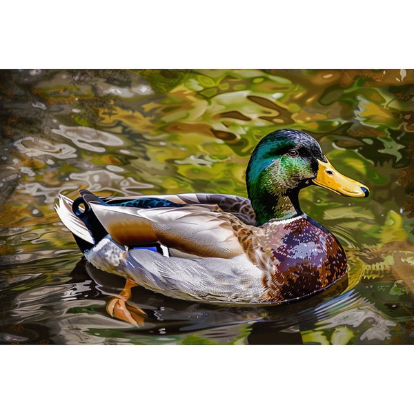 Peinture Canard Sauvage, art mural décoration nature, vue 2