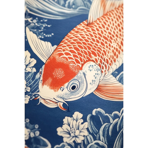 Peinture Carpe Japonaise, art mural décoration nature