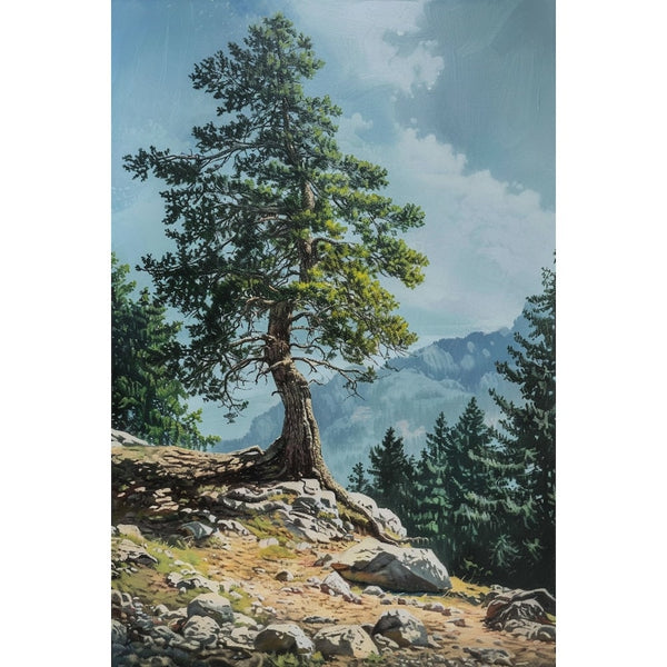 Peinture Cèdre, art mural décoration nature