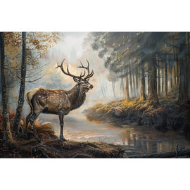 Peinture Cerf Biche, art mural décoration nature