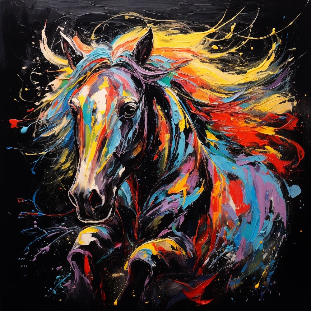 Peinture de Cheval Multicolore