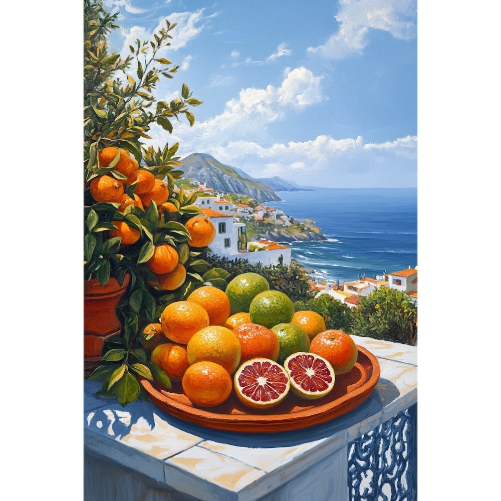 Peinture Citrus, art mural décoration nature