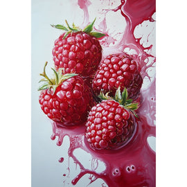 Peinture Coulis de Framboise, art mural décoration nature