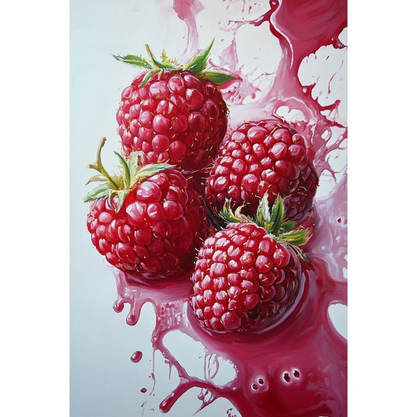 Peinture Coulis de Framboise, art mural décoration nature