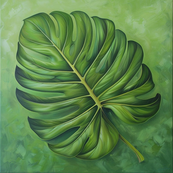 Peinture Feuille Tropicale, art mural décoration nature