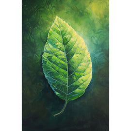 Peinture Feuille Verte, art mural décoration nature