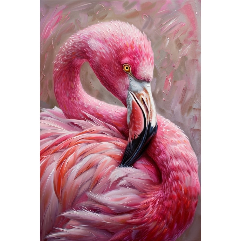 Peinture Flamand Rose, art mural décoration nature, vue 2