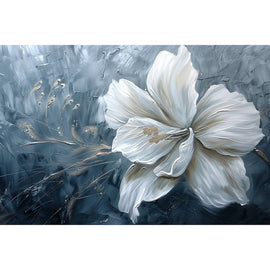 Peinture Fleur Blanche Moderne, art mural décoration nature