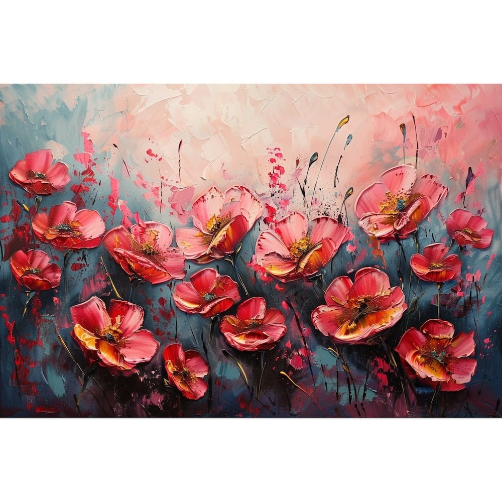 Peinture Fleur Nature, art mural décoration nature