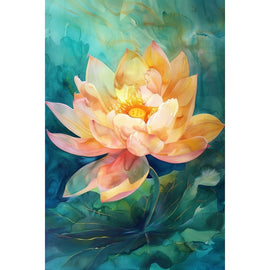 Peinture Fleur Orange, art mural décoration nature