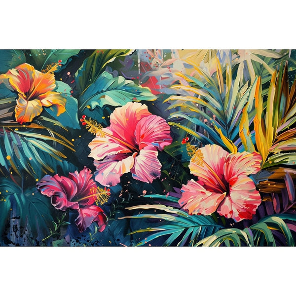 Peinture de Fleurs Tropicales