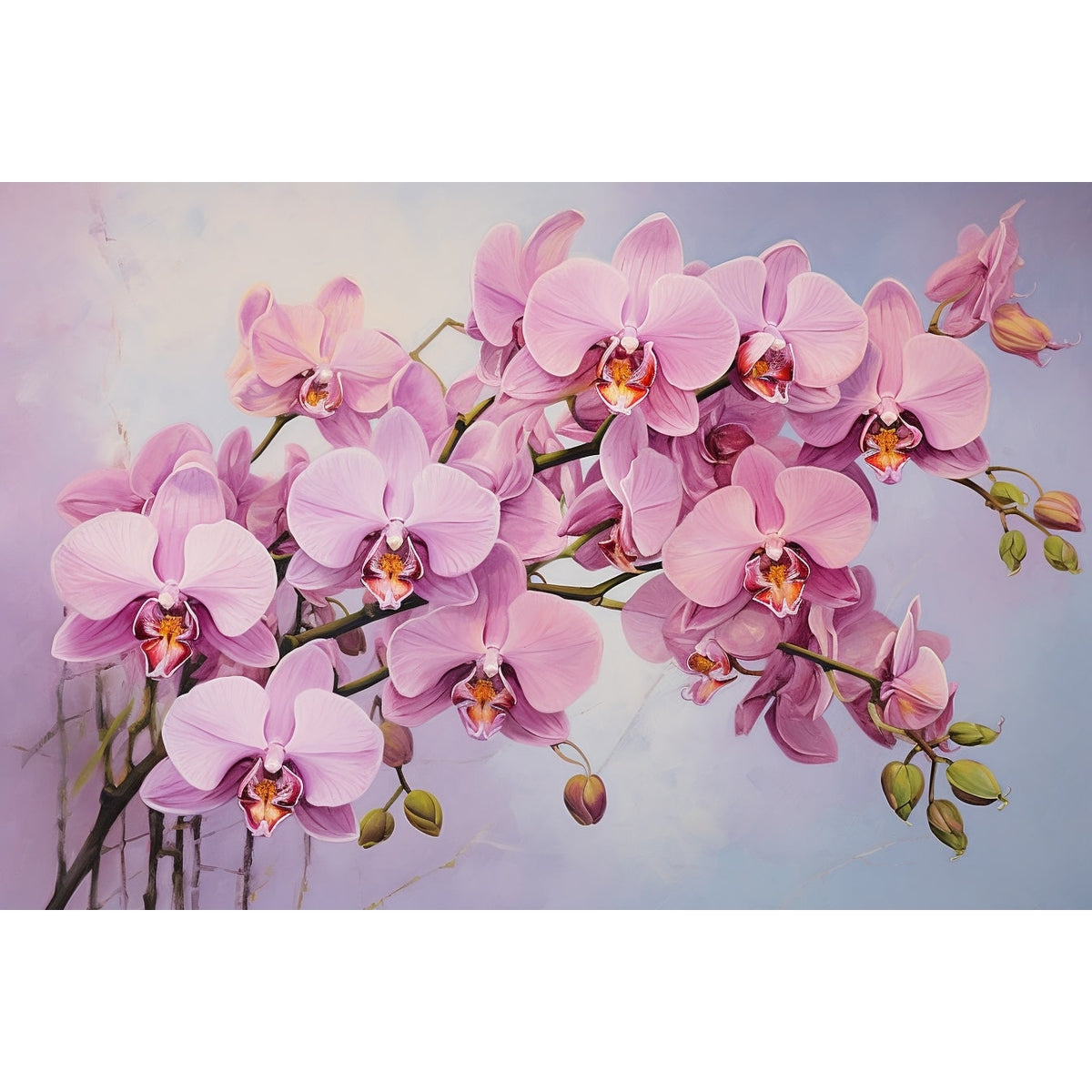 Peinture Fleurs Orchidées, art mural décoration nature