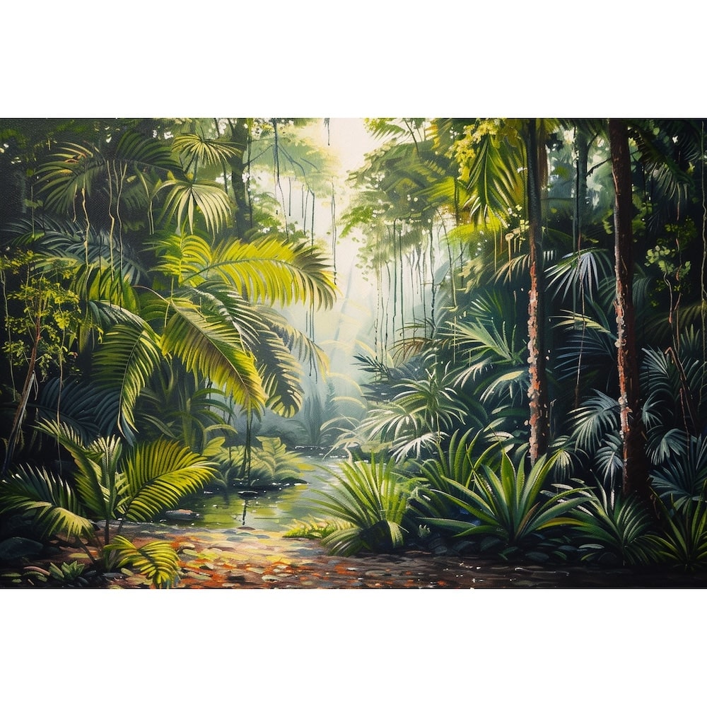 Peinture Forêt Amazonienne, art mural décoration nature