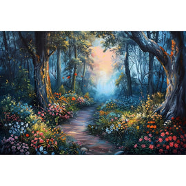 Peinture Forêt Enchantée, art mural décoration nature