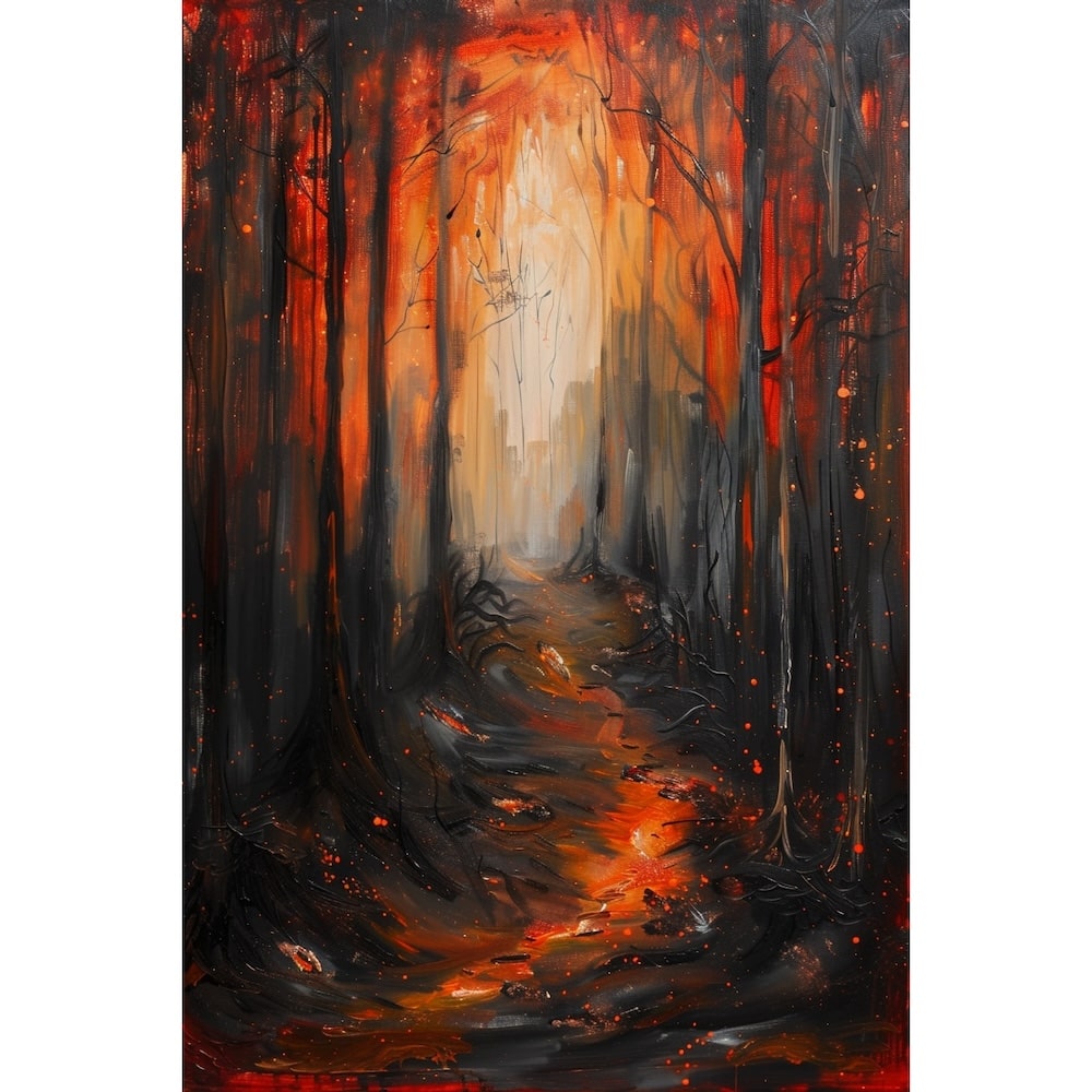Peinture Forêt Moderne, art mural décoration nature