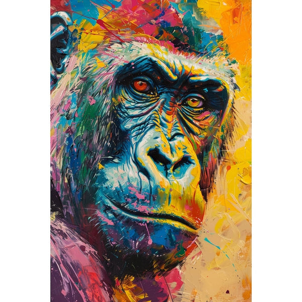 Peinture Gorille Couleur, art mural décoration nature