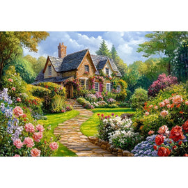 Peinture Jardin Anglais, art mural décoration nature