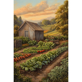 Peinture Jardin Potager, art mural décoration nature