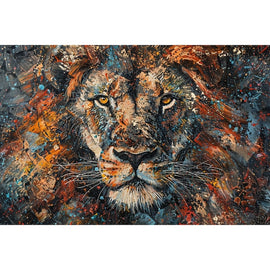 Peinture Lion Abstrait, art mural décoration nature