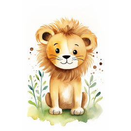Peinture Lion Maternelle, art mural décoration nature