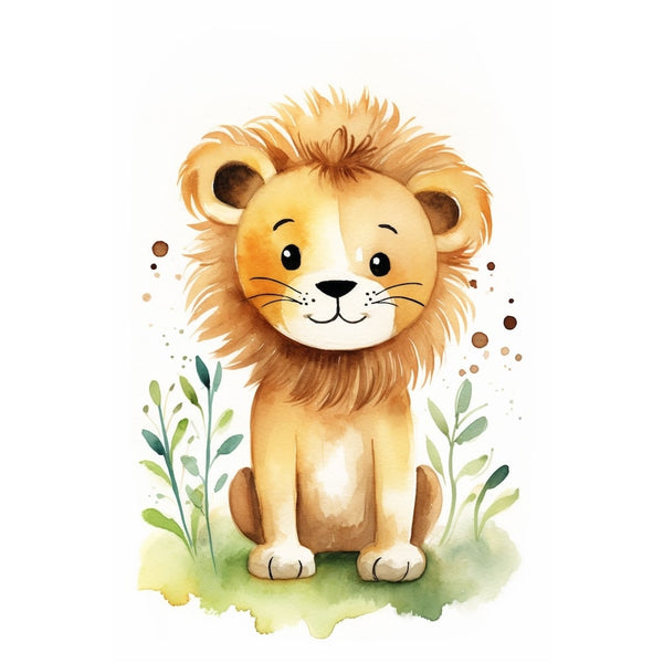 Peinture Lion Maternelle, art mural décoration nature