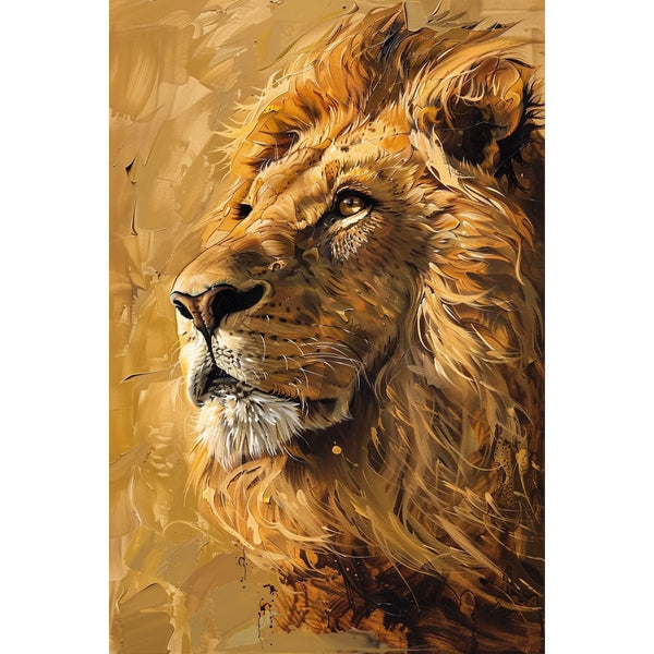 Peinture Lion Moderne, art mural décoration nature