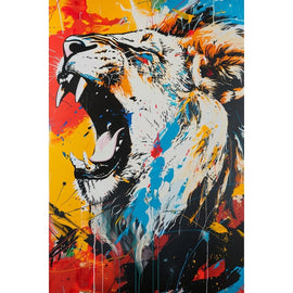 Peinture Lion Pop Art, art mural décoration nature