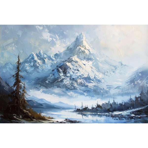 Peinture Contemporaine Montagne, art mural décoration nature