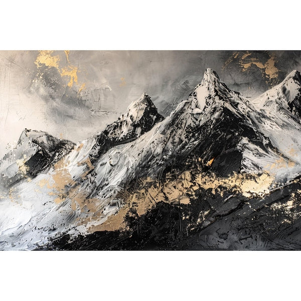 Peinture Montagne Moderne, art mural décoration nature
