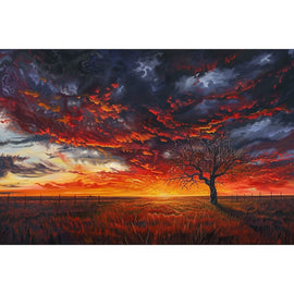 Peinture Nuage Coucher de Soleil, art mural décoration nature