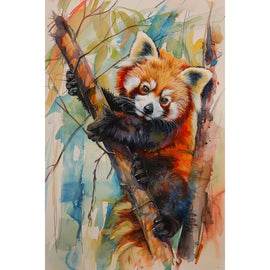 Peinture Panda Roux, art mural décoration nature