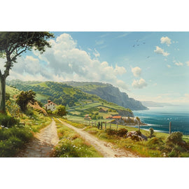 Peinture Paysage Basque, art mural décoration nature