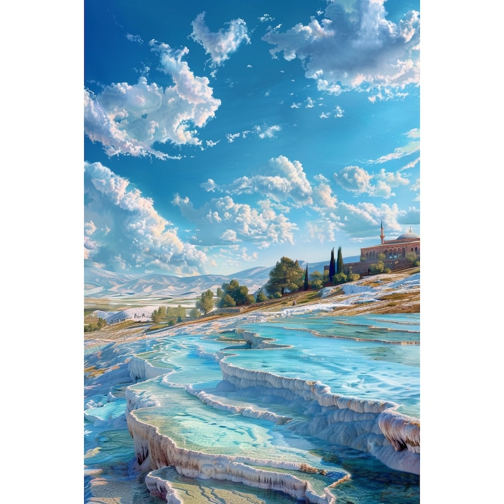 Peinture Paysage Bleu, art mural décoration nature
