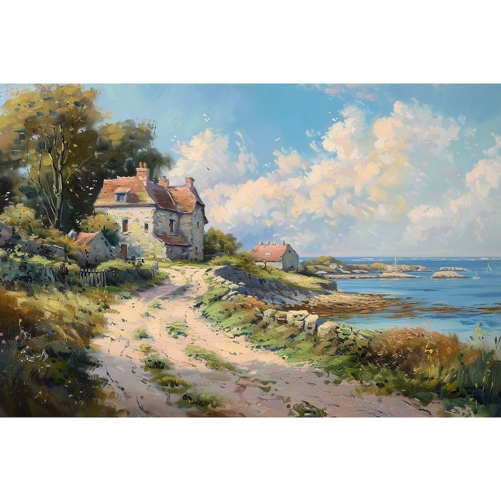 Peinture Paysage Breton Acrylique, art mural décoration nature