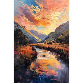 Peinture Paysage Dégradé, art mural décoration nature