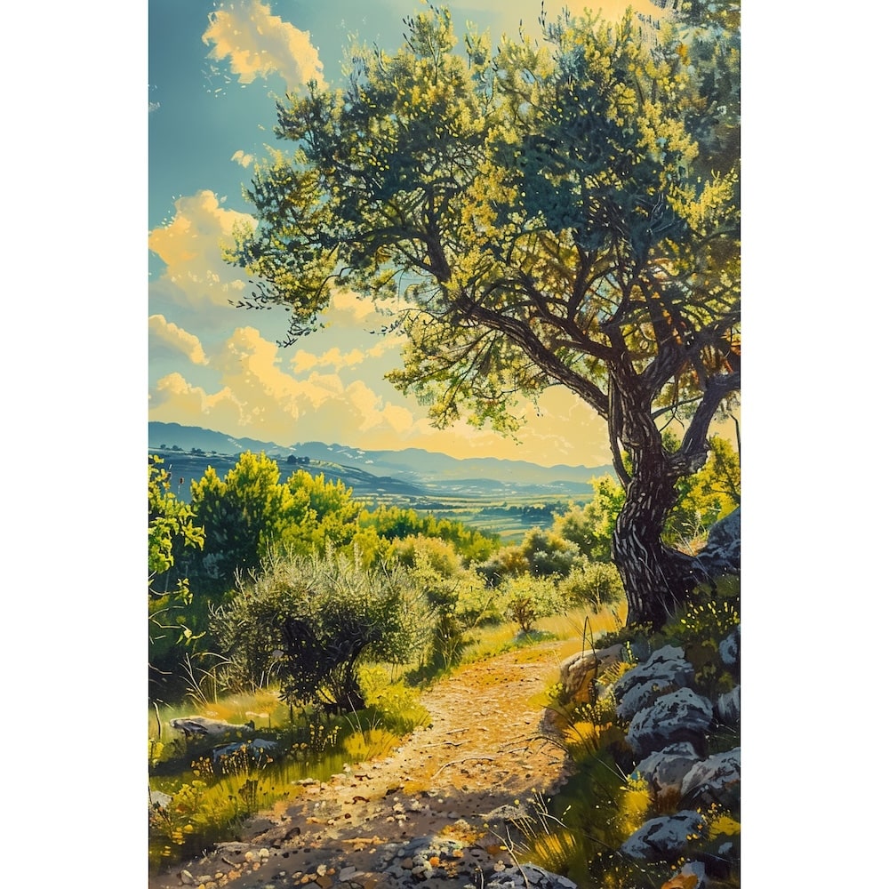 Peinture Paysage du Midi, art mural décoration nature