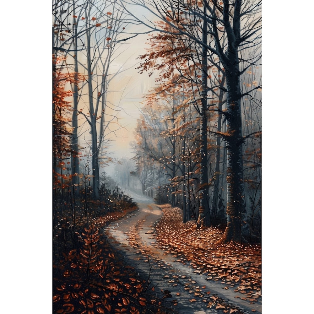 Peinture Paysage Hivernal, art mural décoration nature