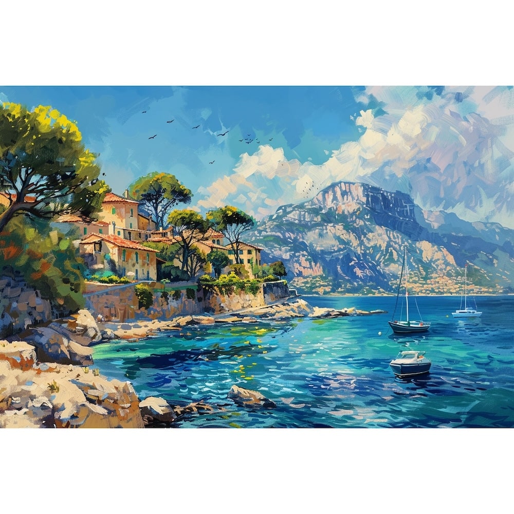 Peinture de Paysage Marin Méditerranée