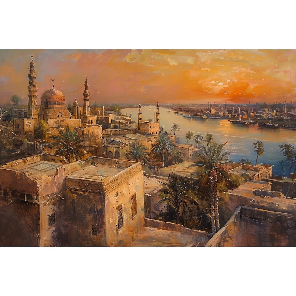 Peinture Paysage Oriental, art mural décoration nature