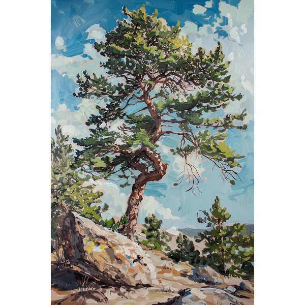 Peinture Pin, art mural décoration nature