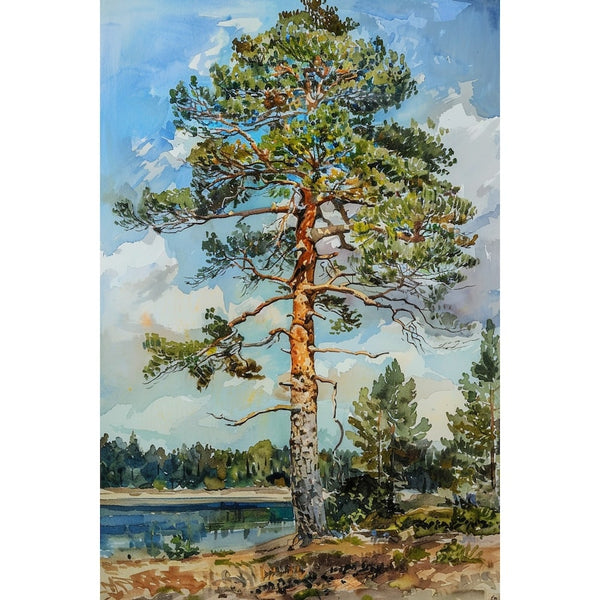 Peinture Pin Maritime, art mural décoration nature