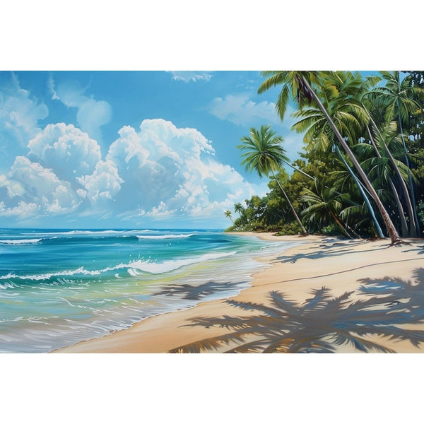 Peinture Plage Tropicale, art mural décoration nature