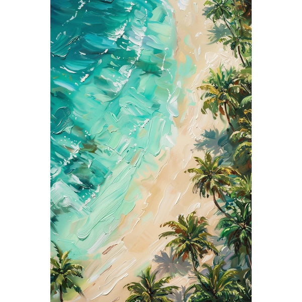 Peinture Plage Vue du Ciel, art mural décoration nature