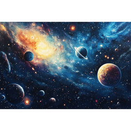 Peinture Système de Mondes Célestes, art mural décoration nature