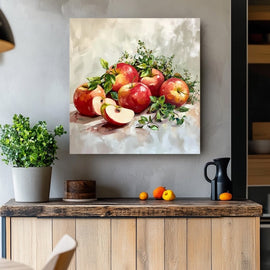 Peinture Pommes Rouges Modernes, art mural décoration nature