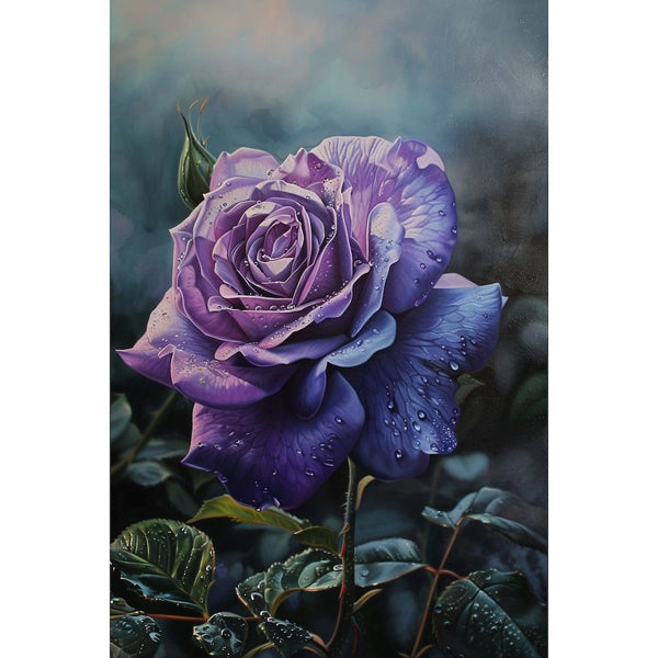 Peinture Rose Mauve, art mural décoration nature